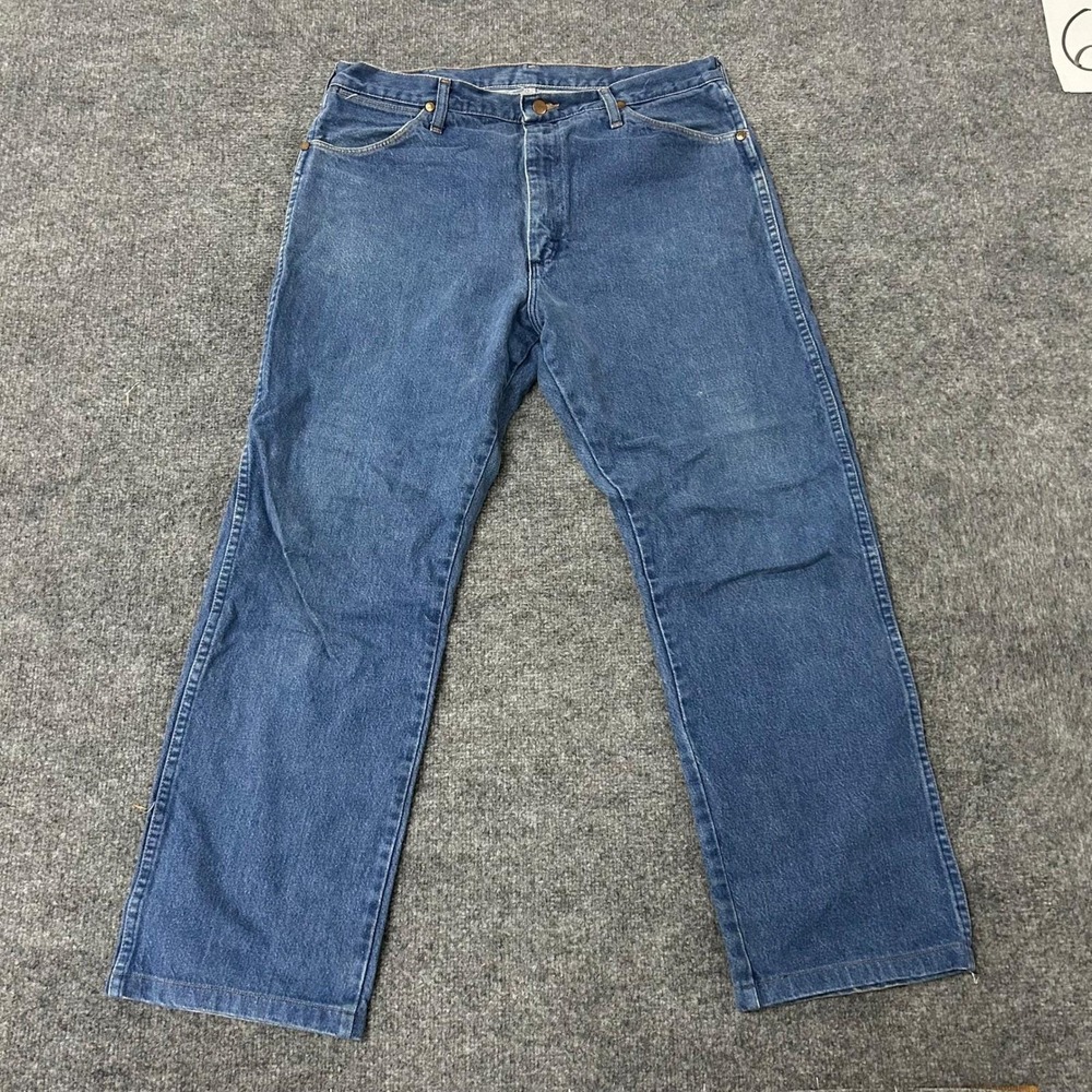 Wrangler Jeans Mens Size 35x30 Blue Cowboy Cut 13MWZ Straight Leg Denim Made USA